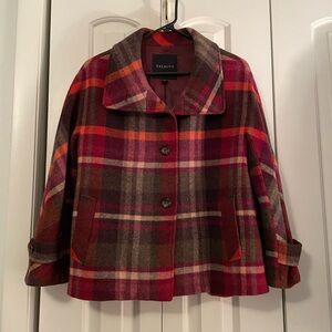 Talbots Women's Multicolor Plaid Pea Coat